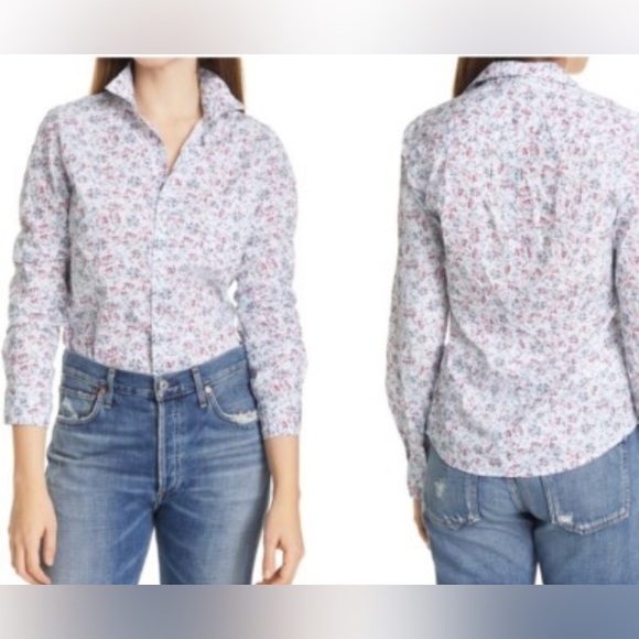 Frank and Eileen Women’s Barry Floral Button Up Top Large 100% Cotton - Picture 1 of 9